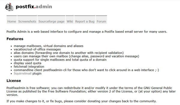 Postfix Admin(Web)