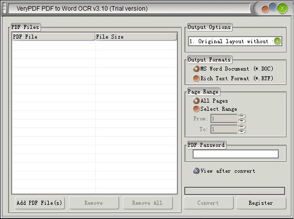 VeryPDF PDF to Word OCR Converter(PDFתWord)