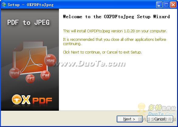 OX PDF to JPEG Converter