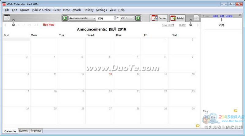 Web Calendar Pad()