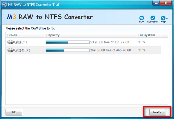 M3 RAW To NTFS Converter(NTFSӲ޸)