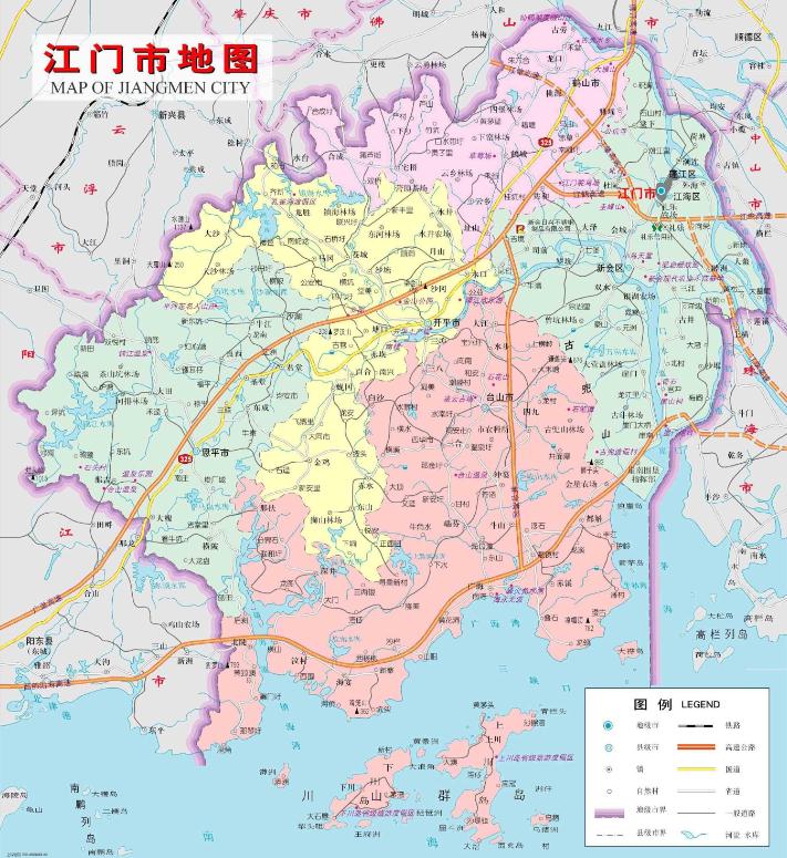 广东江门地图区县分布图片