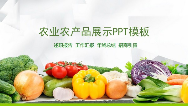 绿色蔬菜农业农产品展示PPT模板