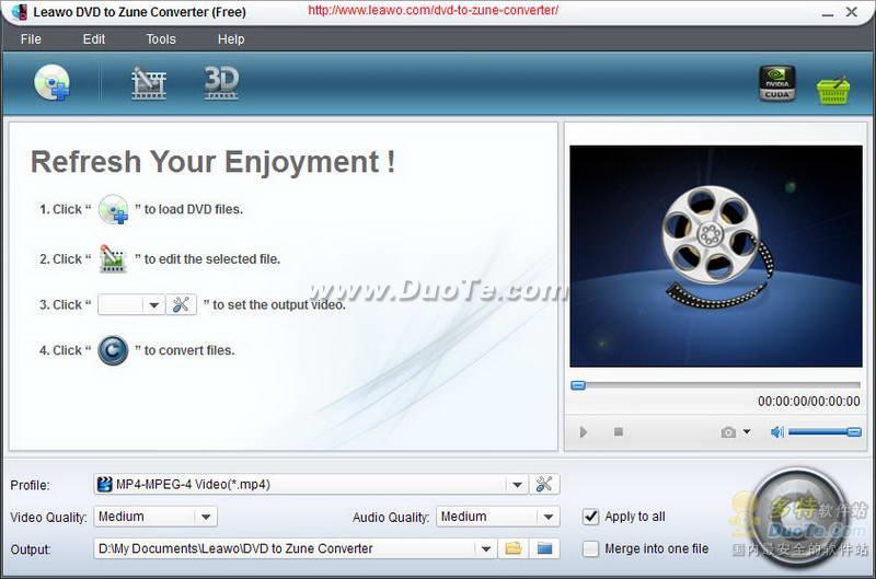 Leawo Free DVD to Zune Converter