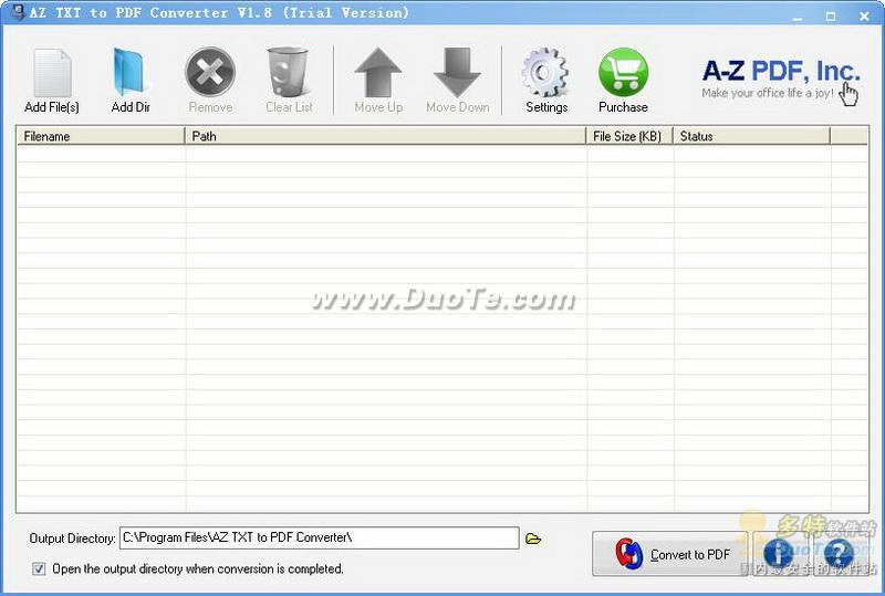 AZ TXT to PDF Converter