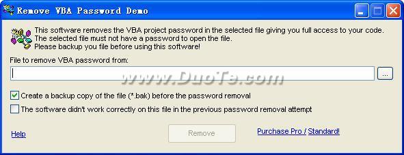 Remove VBA Password (ɾVBA)